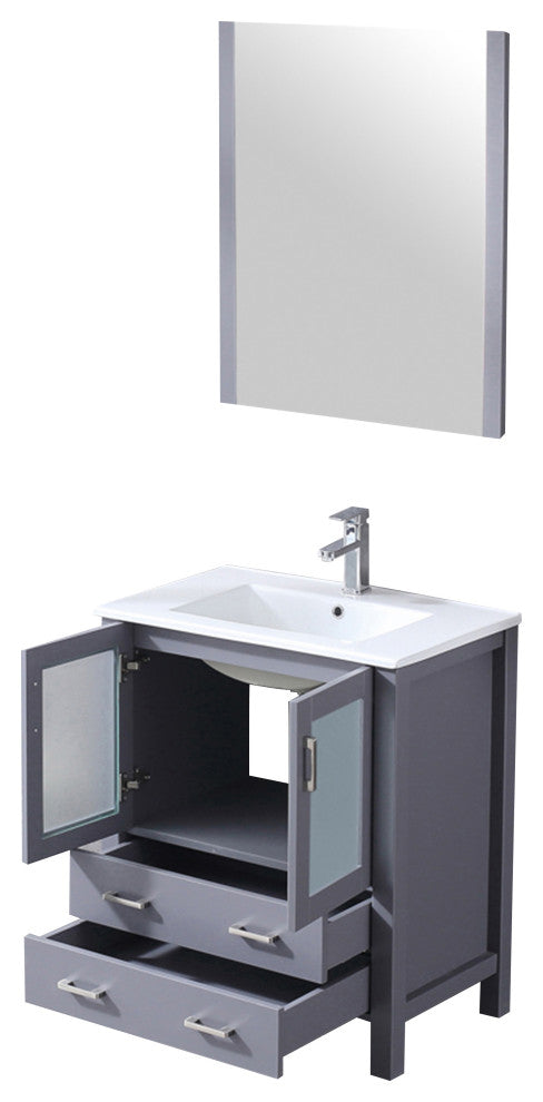 Volez Transitional Dark Grey 30" Single Vanity Set