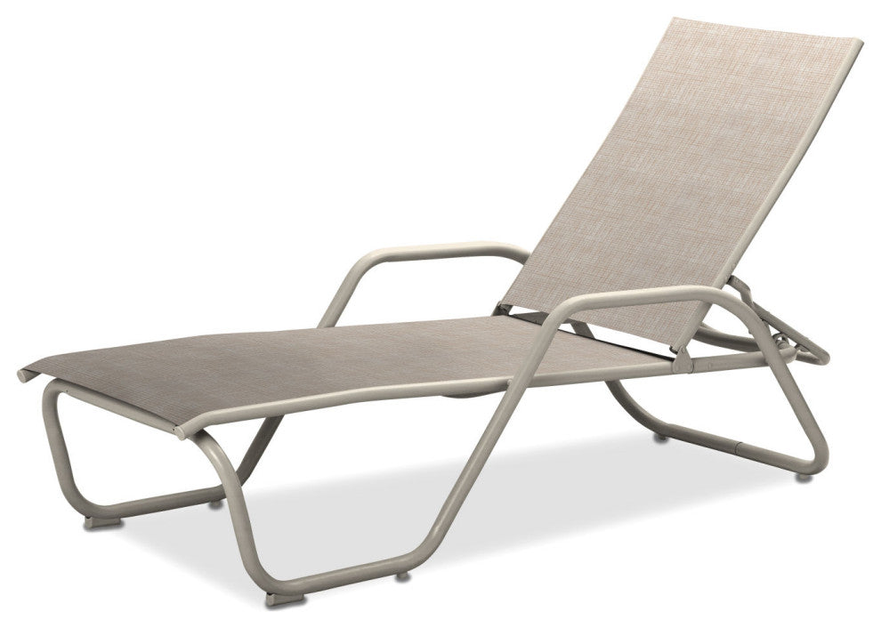 Gardenella Sling 4-Position Chaise, Textured Warm Gray, Natural