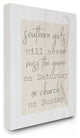 Southern Girls Never Miss White & Tan Wood Look Canvas Wall Art, 16"x20"