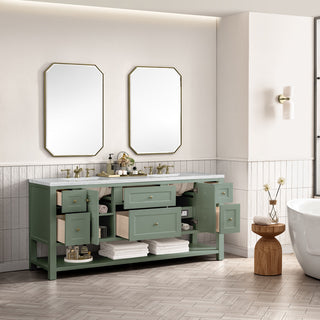 Breckenridge 72" Double Vanity, Smokey Celadon, 3CM Arctic Fall Top