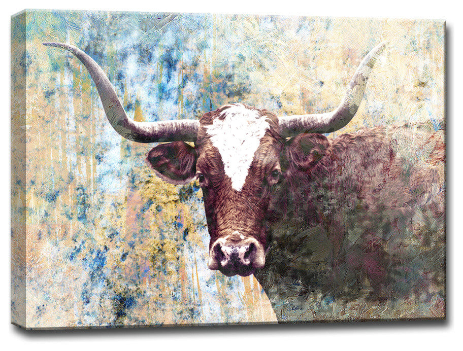 Ready2HangArt 'Long Horns' Gallery Wrapped Canvas Art, 30 in.
