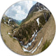 Wild Sprint Mountain Panorama, Landscape Round Metal Wall Art, 11"