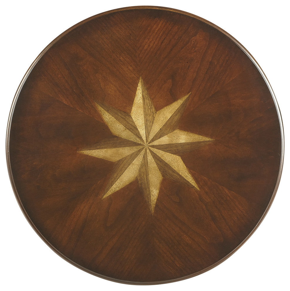 Isla Olive Ash Burl Accent Table, Dark Brown