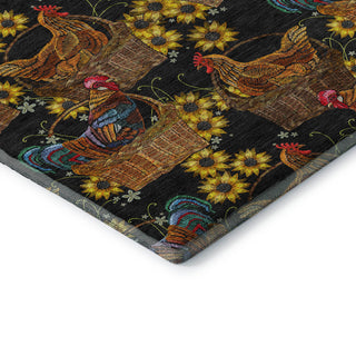 Addison Premium Washable Mayfield AMF157 black 3' x 5' Rug