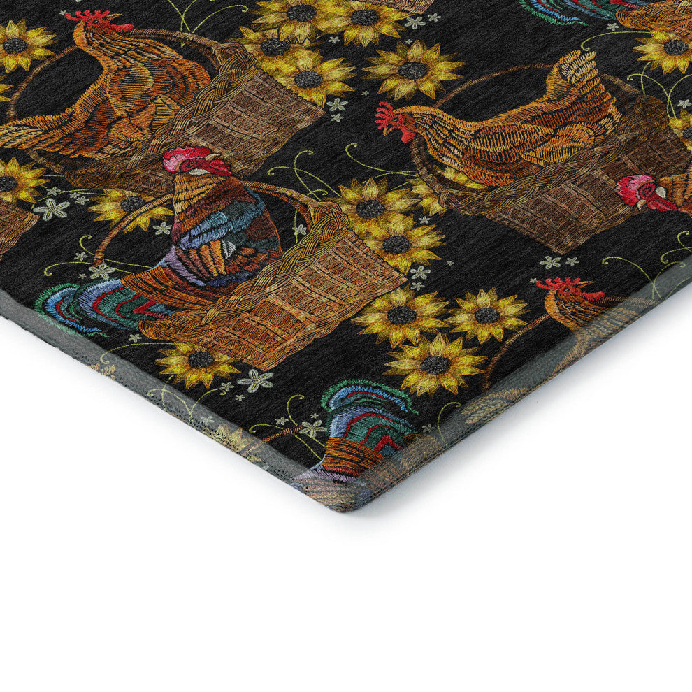 Addison Premium Washable Mayfield AMF157 black 3' x 5' Rug