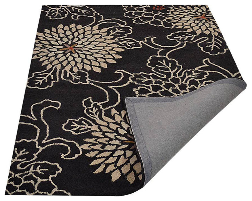 HAND TUFTED WOOL ECO-FRIENDLY AREA RUGS - Rectangle,Black,Oriental