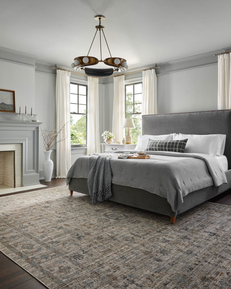 Jean Stoffer x Loloi Katherine Area Rug, Beige / Mist, 18" X 18" Sample