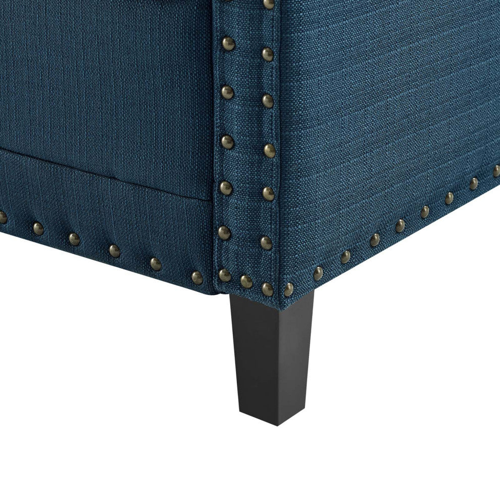 Sofa, Fabric, Navy Blue, Modern, Living Lounge Room Hotel Lobby Hospitality