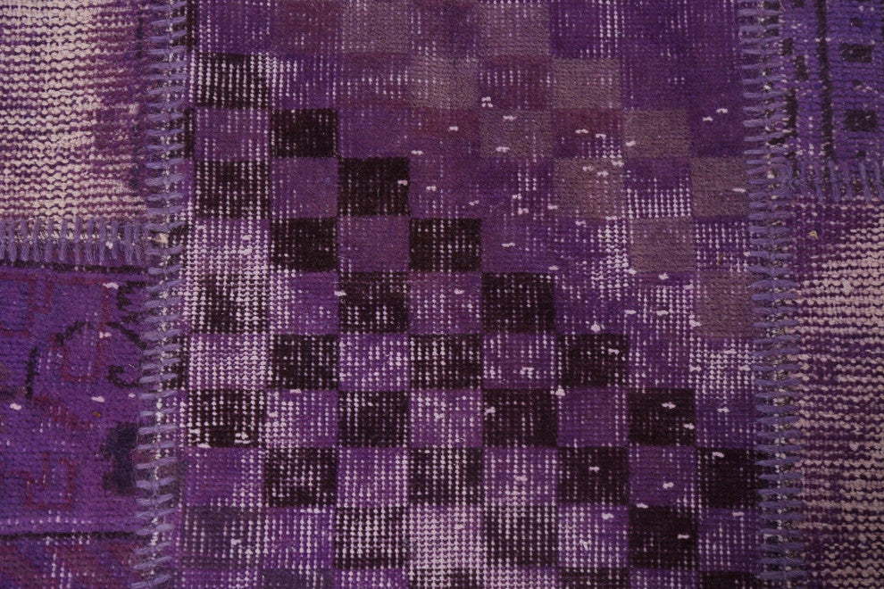 Overdyed Patchwork Oriental Wool Area Rug Hand-tufted Carpet 7x10