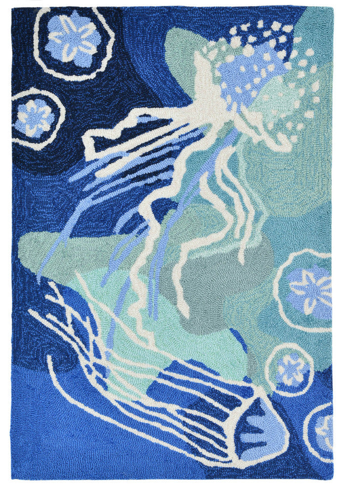 Capri Jelly Fish Indoor/Outdoor Rug, 2'x3'