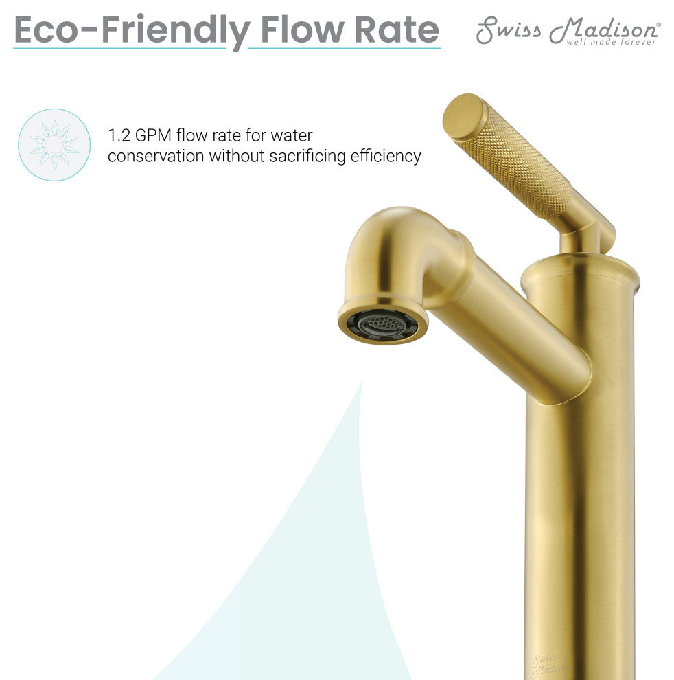 Avallon Single Hole, Single-Handle Sleek, Bathroom Faucet, Brushed Gold