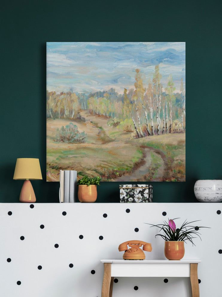 "Follow the Dirt Road" Painting Print on Wrapped Canvas, 12x12