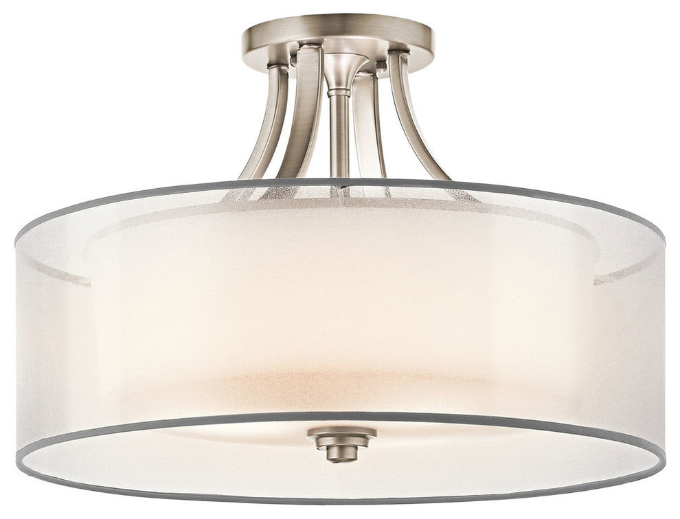 Semi Flush 4-Light, Antique Pewter