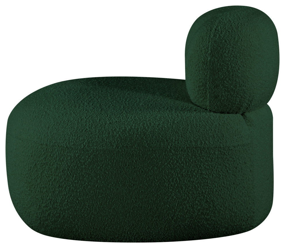 Venti Black Boucle Fabric Upholstered Set, Green, Chair