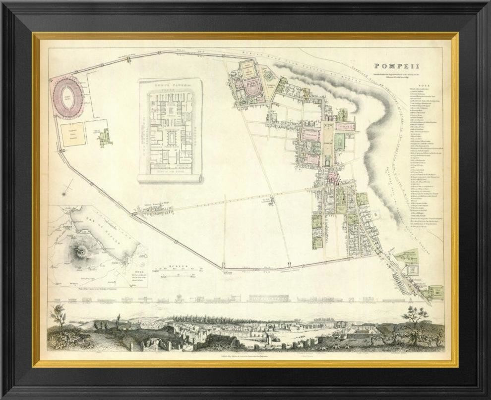 "Pompeii, 1832"  by Society for the Diffusion of Useful Knowledge, 26x21"