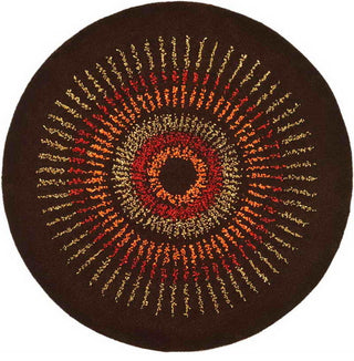 Safavieh Soho soh719b Polka Dots Rug, Brown/Gold, 4'0"x4'0" Round