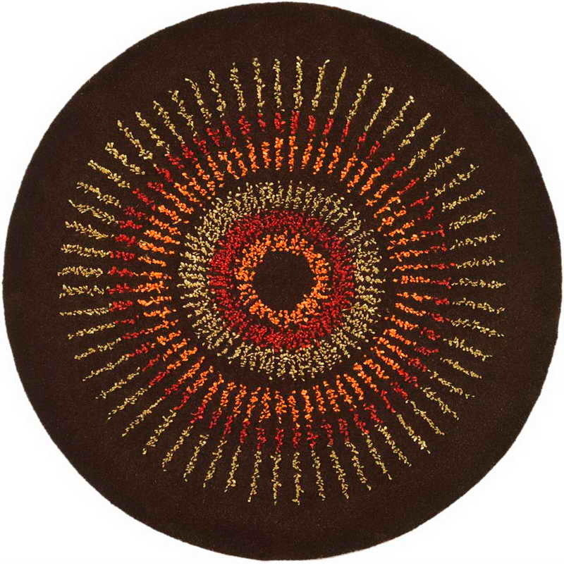 Safavieh Soho soh719b Polka Dots Rug, Brown/Gold, 4'0"x4'0" Round