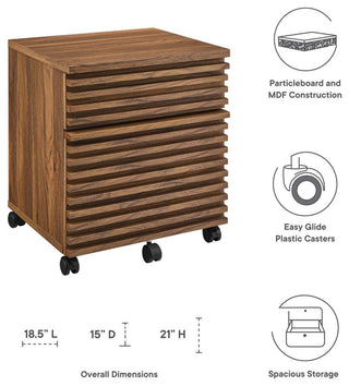 Render Wood File Cabinet, Walnut