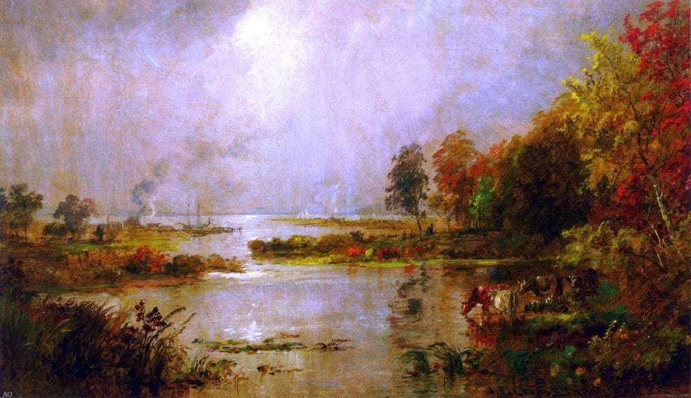 Jasper Francis Cropsey Hackensack Meadows, 18"x27" Wall Decal