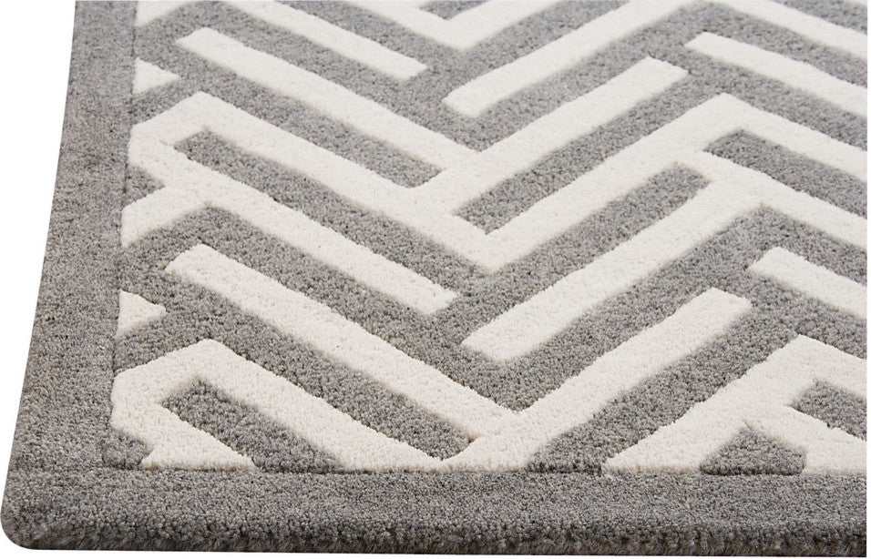 Hand Tufted Grey Wool Area Rug