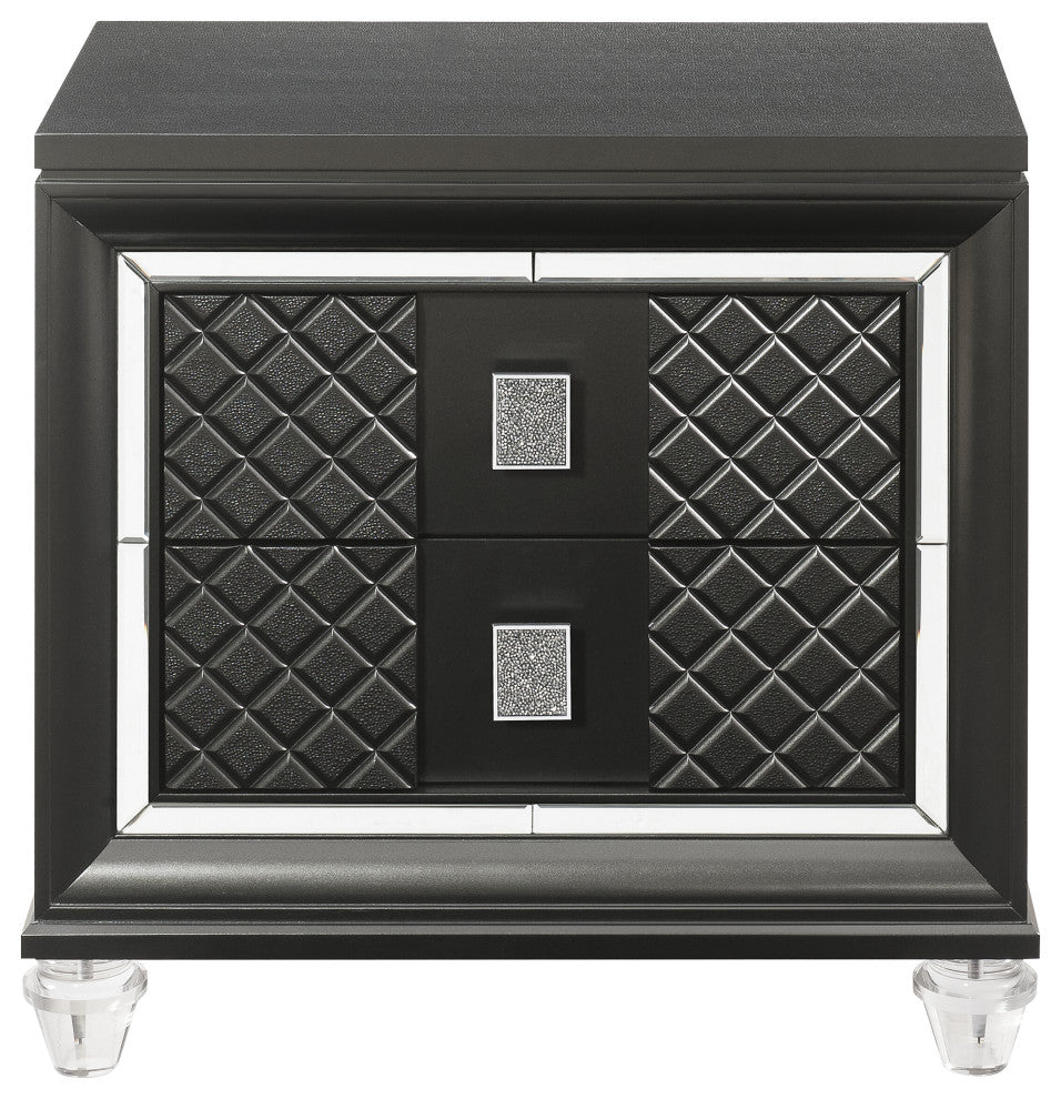 ACME Sawyer Nightstand, Metallic Gray