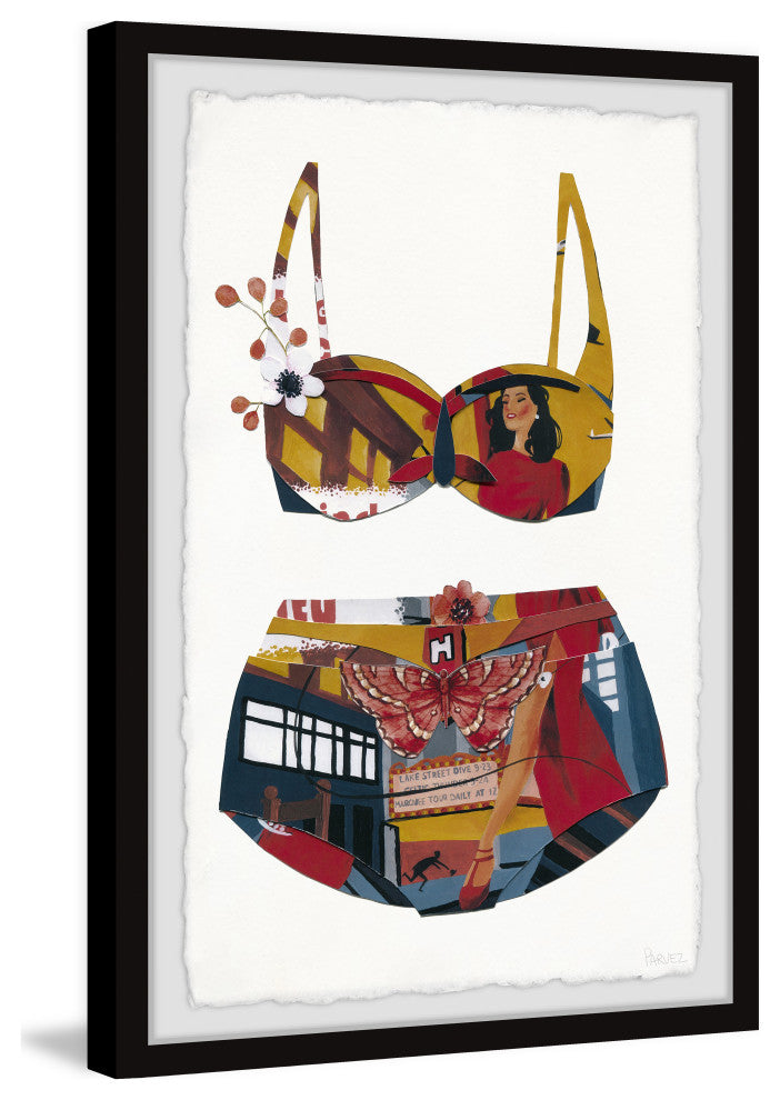 "Sassy Chicago Swimwear" Framed Painting Print, 8x12