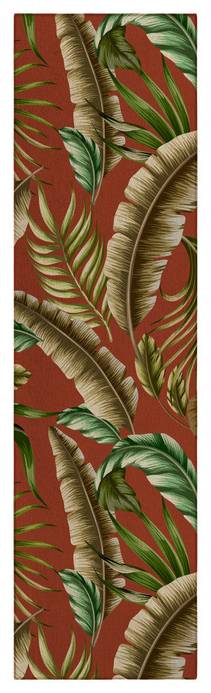 Indoor/Outdoor Tropics TC1 Paprika Machine Washable 2'3" x 7'6" Runner Rug