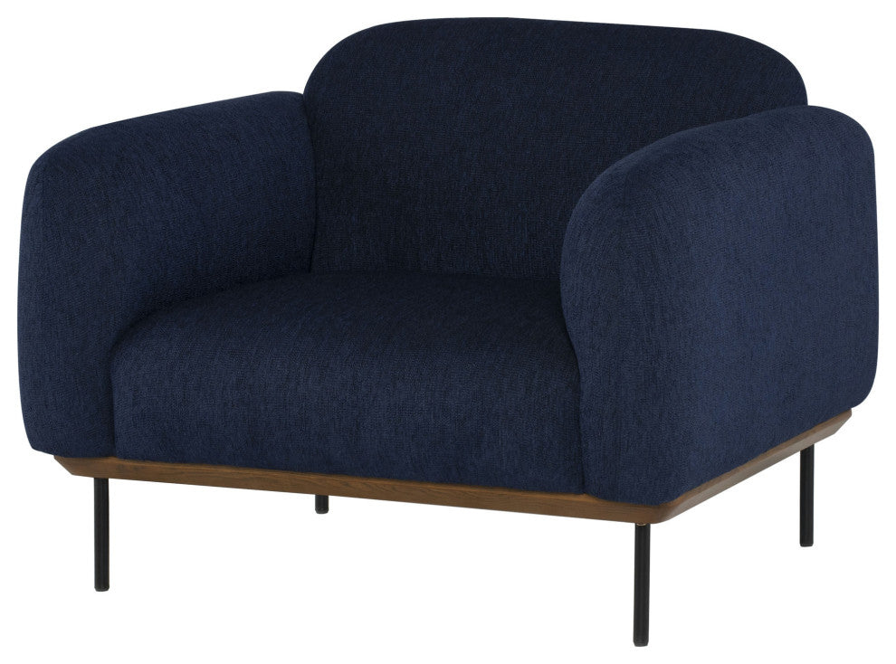 Benson True Blue Fabric Single Seat Sofa