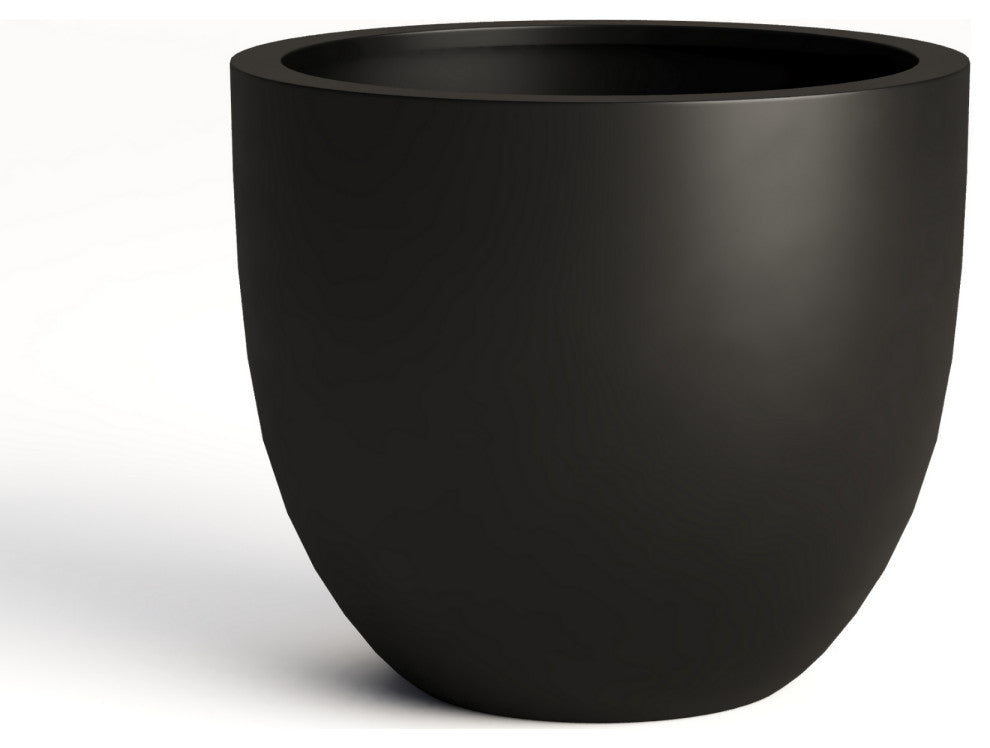 DTY Signature Mount Belford 1-piece Fiberstone Planter, Black, Large