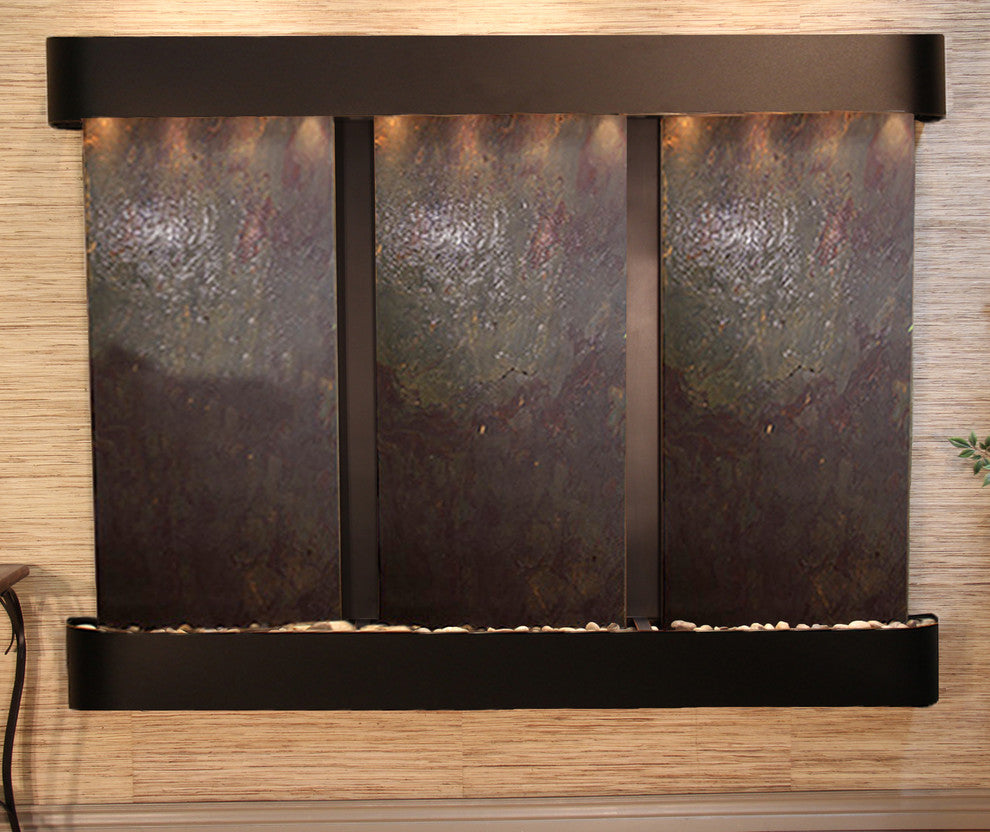Deep Creek Falls Fountain, Multi-Color, Blackened Copper, Round
