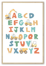Raw Maple 11" x 14" Construction Alphabet