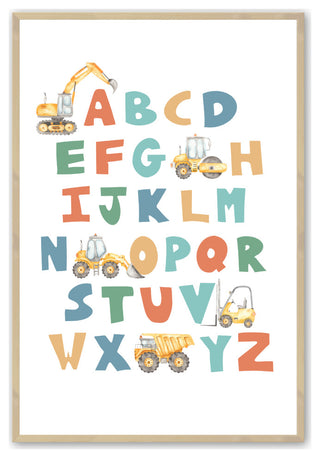 Raw Maple 11" x 14" Construction Alphabet