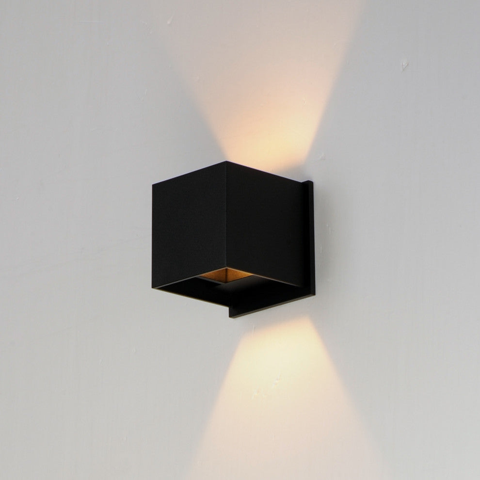 Black LED Outdoor Wall Sconce from the Alumilux Cube Collection