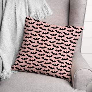 Bats On Pink Pattern 20x20 Throw Pillow