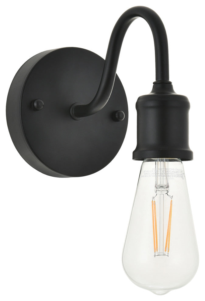 Black Finish 1-Light Wall Sconce