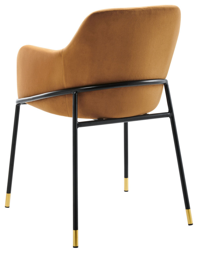 Dining Chair, Black Brown, Velvet, Modern, Mid Century Cafe Bistro Hospitality