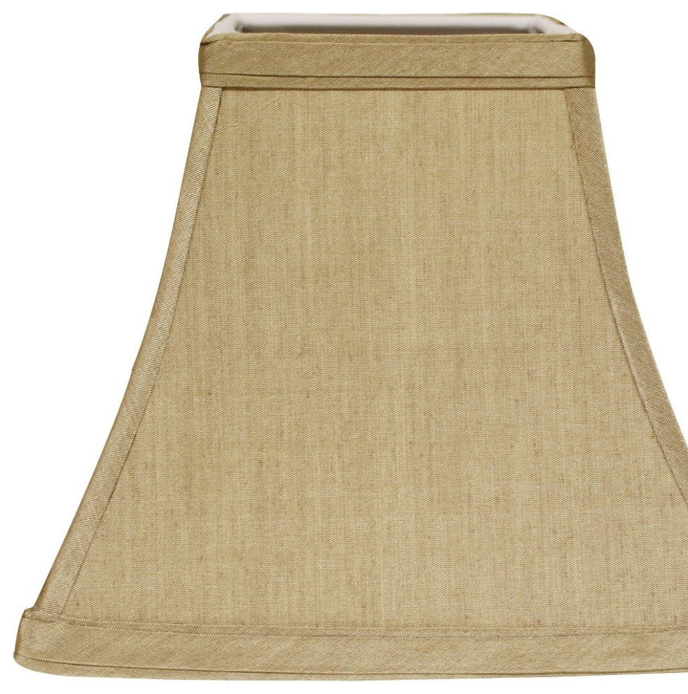 14" Pale Brown Square Bell No Slub Lampshade