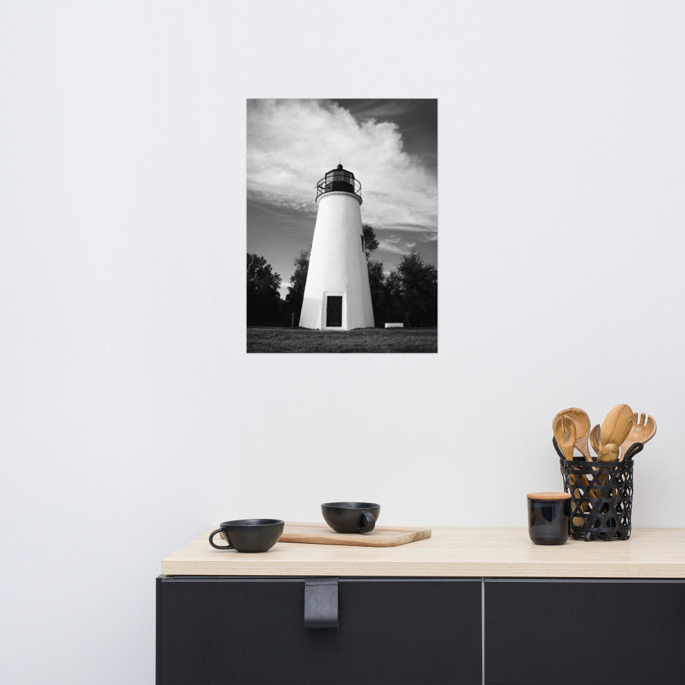 Touch the Sky Landscape Photo, Lighthouse Unframed Wall Art Print, 18" X 24"