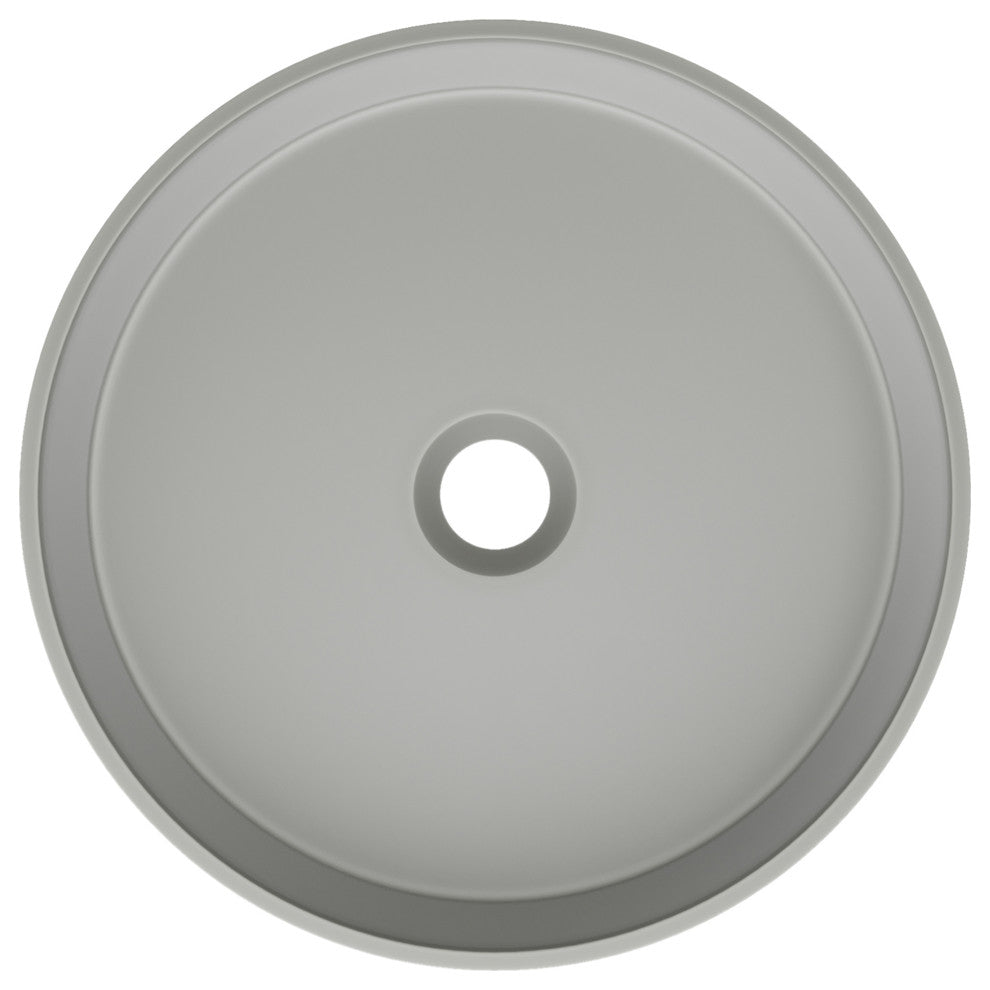 Lisse 14.5" Round Concrete Vessel Bathroom Sink, Dark Gray