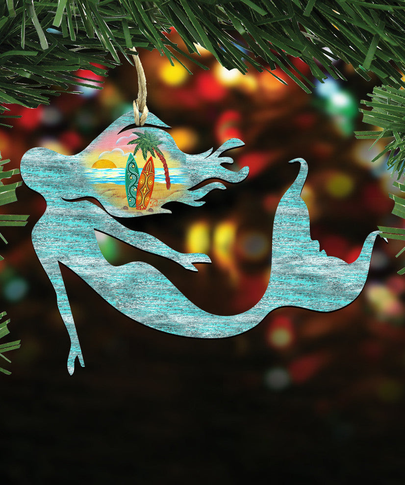 Mermaid Scenic Ornament, Set of 3