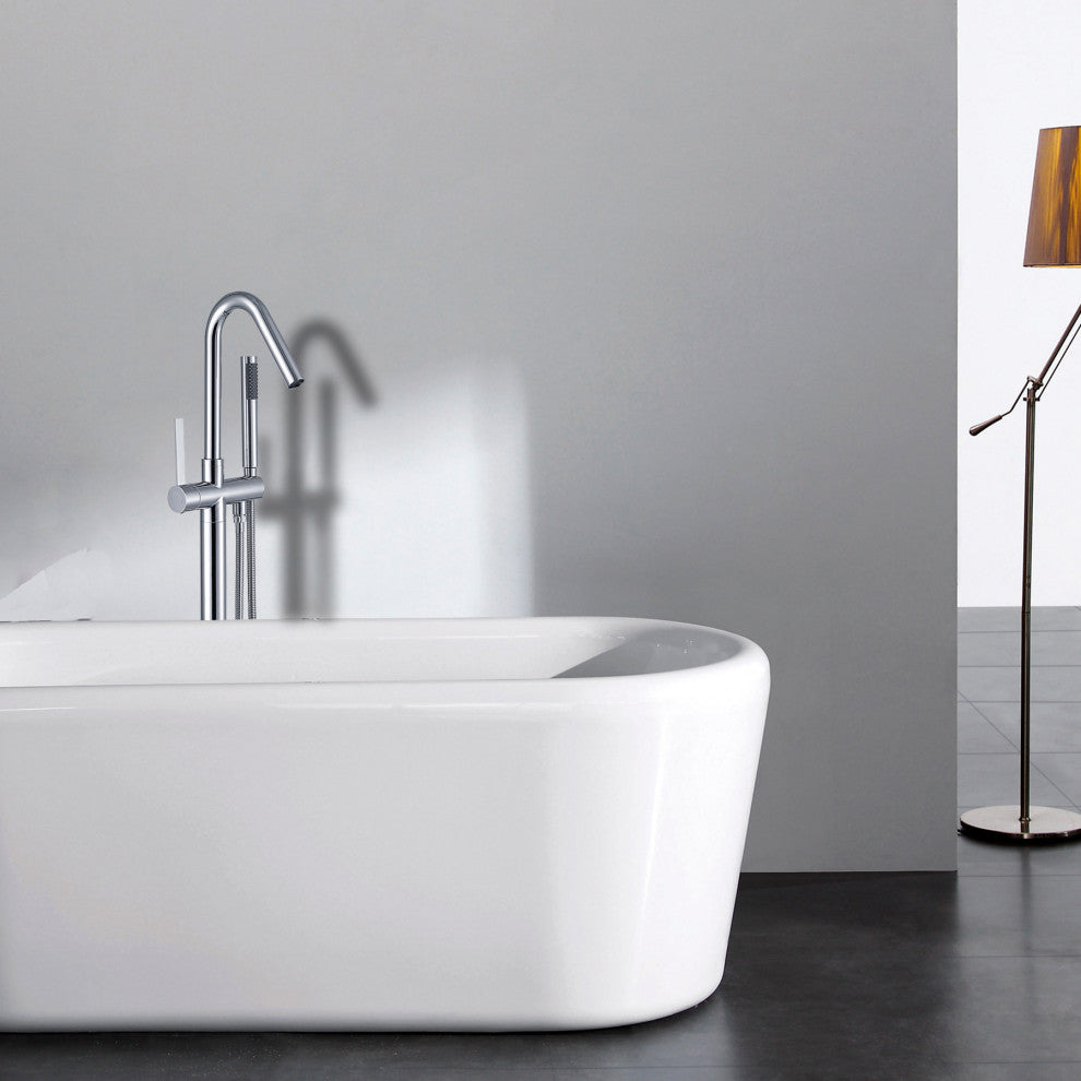Givingtree Single Handle Floor Mounted Contemporary  Tub Faucet,Chrome