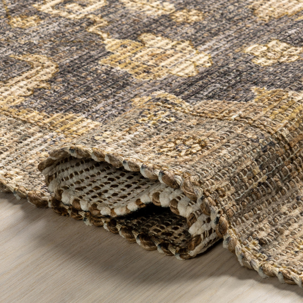 Marigold Vintage Tasseled Area Rug, Dark Brown 10'x14'