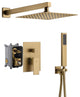 CASAINC 10 Inch Rain Shower Head with Handheld Spray Dual Head Shower System, Brushed Gold