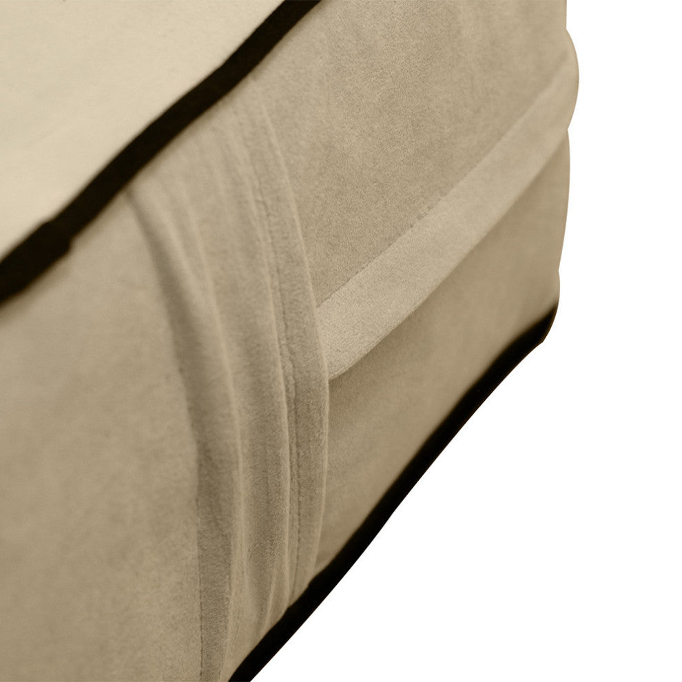 Contrast Pipe 8" Twin 75x39x8 Velvet Indoor Daybed Mattress |COVER ONLY|-AD304