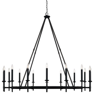 Capital Lighting 445202 Ogden 16 Light 60"W Taper Candle Ring - Brushed Black