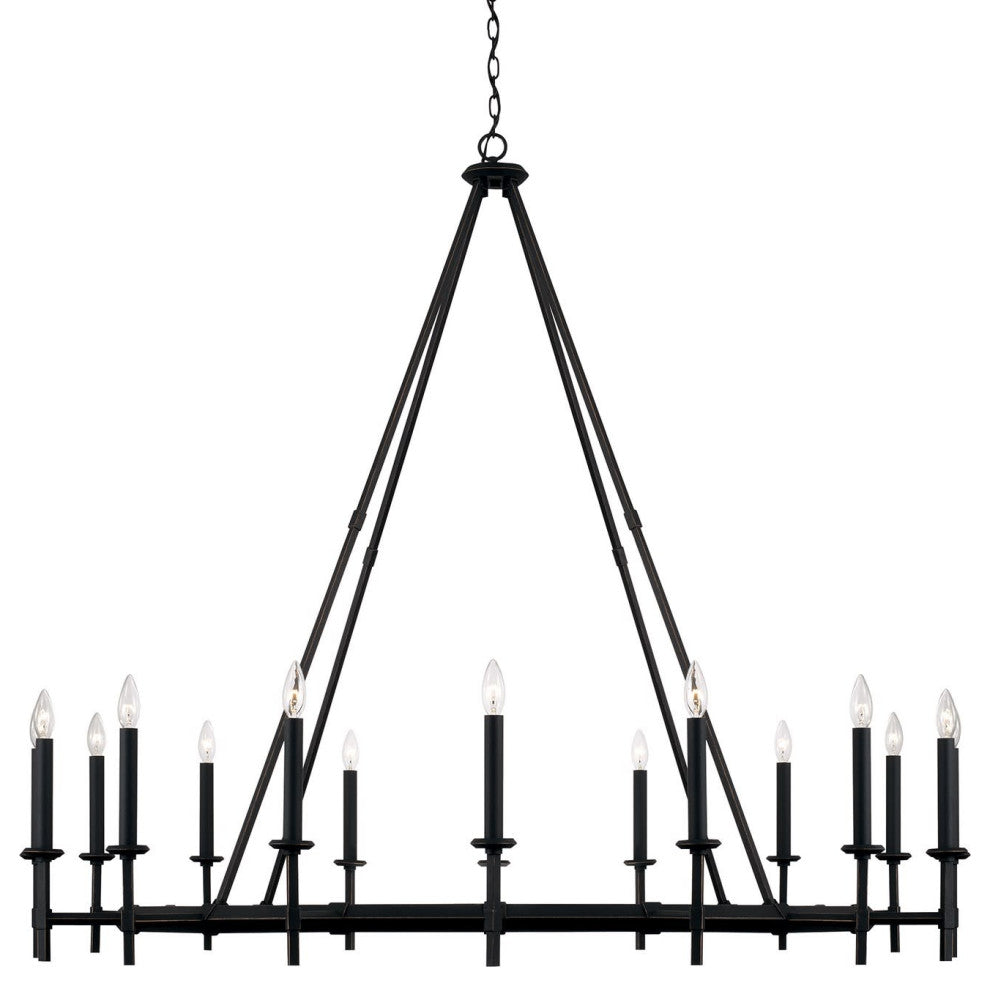 Capital Lighting 445202 Ogden 16 Light 60"W Taper Candle Ring - Brushed Black