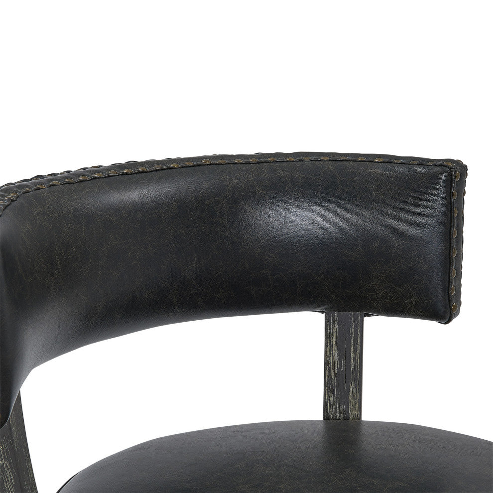 30" Brown Onyx Faux Leather Swivel Counter Stool