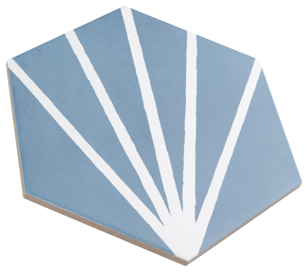 Horizon Dusk Hex Azul Porcelain Floor and Wall Tile
