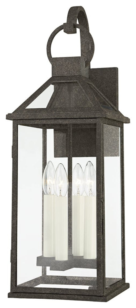 Sanders 4 Light Large Exterior Wall Scone, French Iron