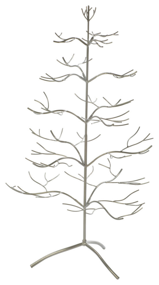36"H Metal Ornament Tree, Silver